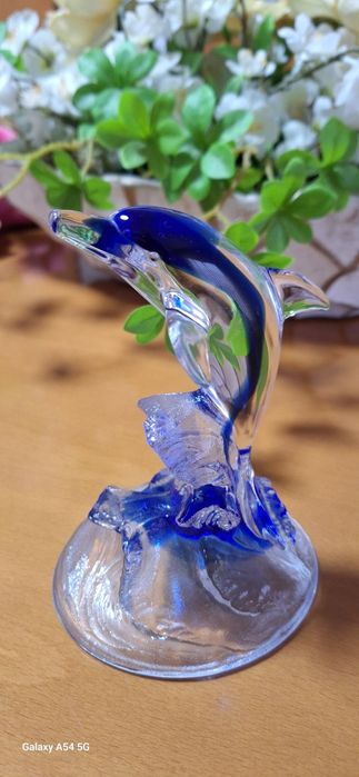 3 peças golfinhos em vidro