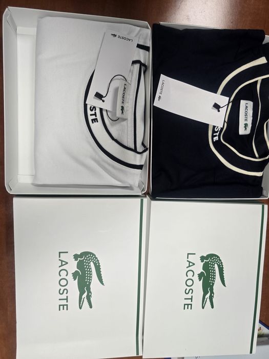 t,shirts da lacoste branca e preta L