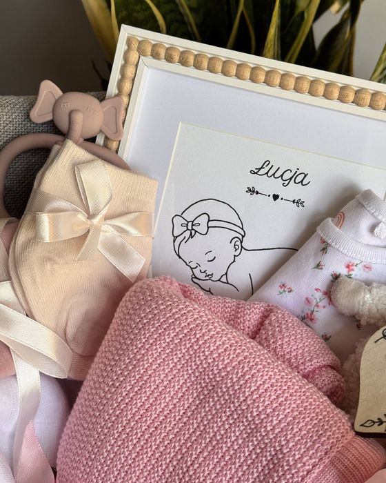 Box prezentowy dla noworodka Standard | Kosz wyprawka Baby Shower Chrzest | Tiny Stories