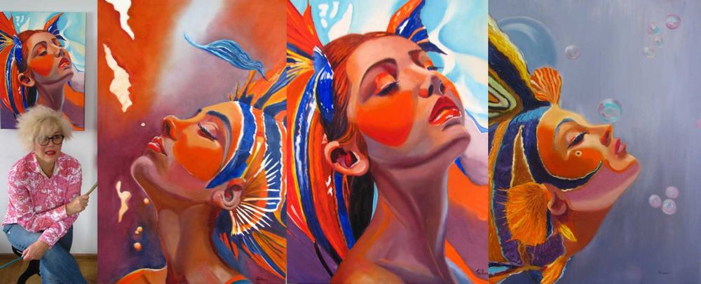 Płynę - obraz olejny na płótnie
Technika: obraz olejny na płótnie