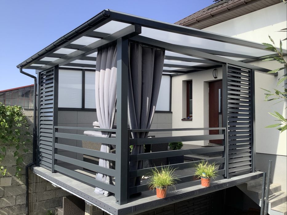 Zadaszenie tarasu, wiata garażowa, pergola, zabudowa szklana.