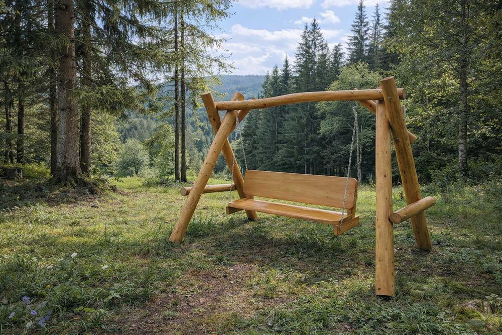 Meble ogrodowe DREWNIANE góralskie DO OGRODU biesiadne LITE DREWNO +