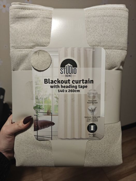 Nowe grube zasłony 140x260 beżowe 2szt