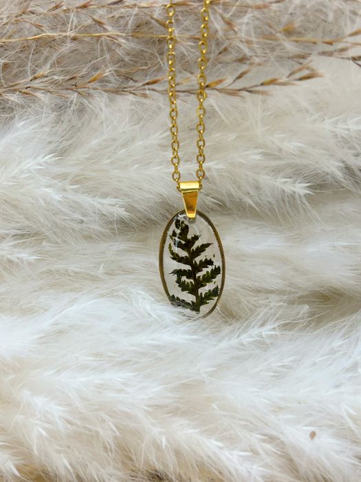 Naszyjnik z paprotką leśną handmade idealny prezent