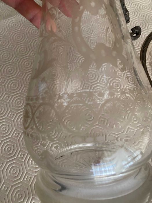 Jarro decantador de cristal cinzelado e banho de prata, Napoleão III