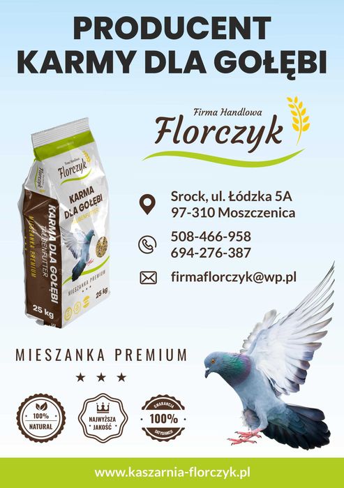 KARMA DLA GOŁĘBI RL rozpłodowa lotowa FLORCZYK 25kg