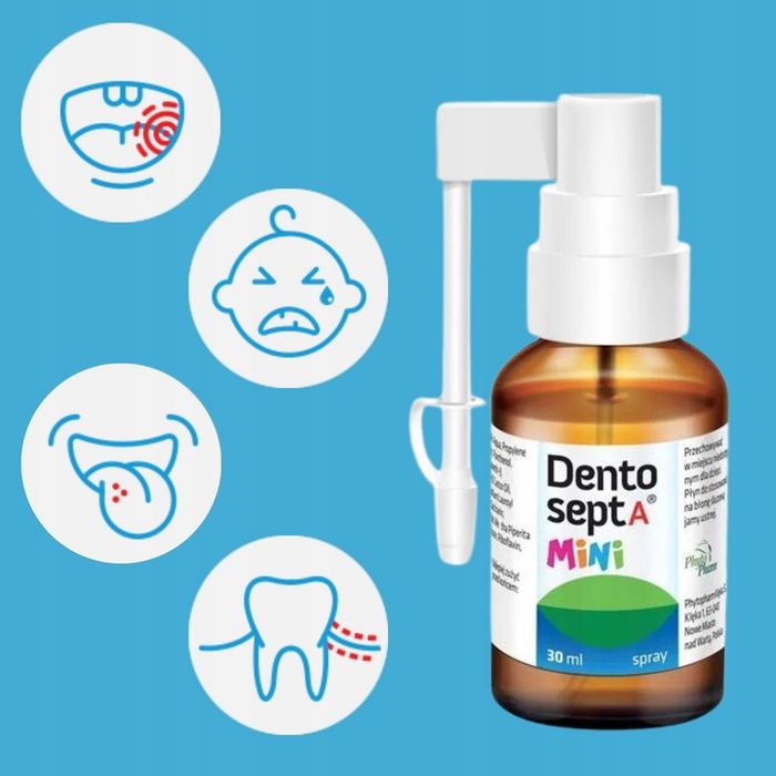 dentosept a mini spray ulga na afty, pleśniawki i bolesne ząbkowanie 30 ml