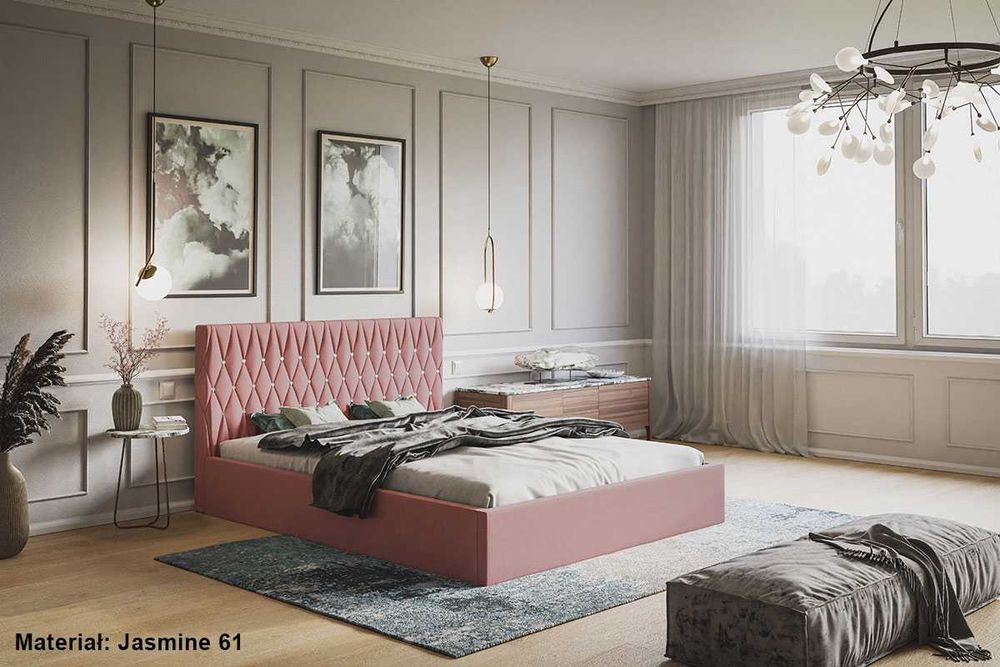 Łóżko łóżka tapicerowane pikowane WERONA 160x200 180x200 POJEMNIK