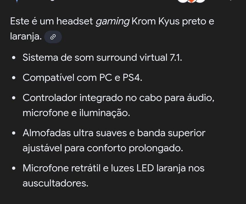 Fones Headset gaming