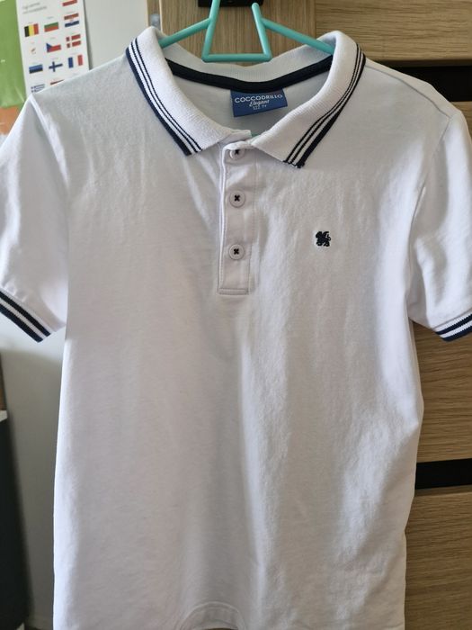 Polo biała  coccodrillo 122