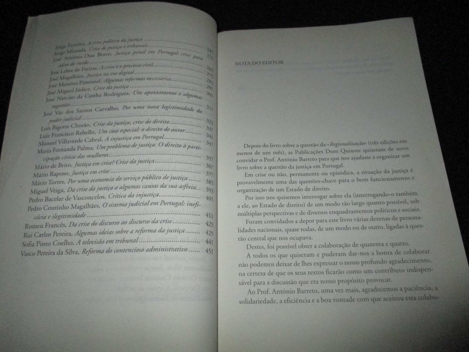Livro Justiça em crise? Crises da Justiça António Barreto