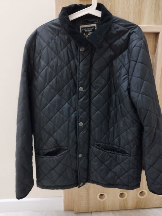 Elegancka pikowana kurtka przejściowa męska z kołnierzykiem M