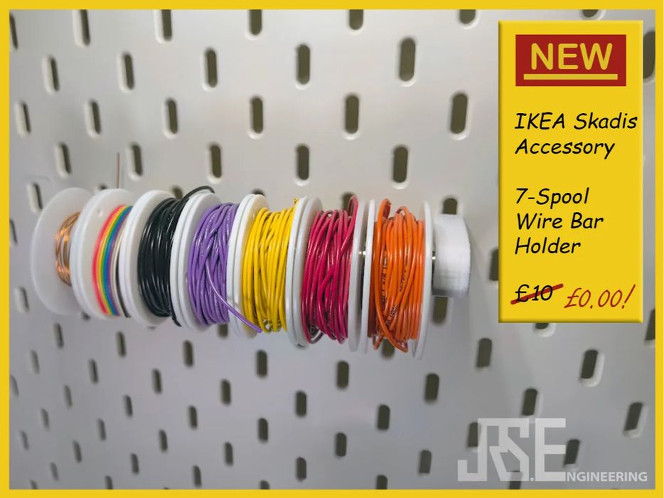 Suporte de Arame para 7 Bobines IKEA Skadis