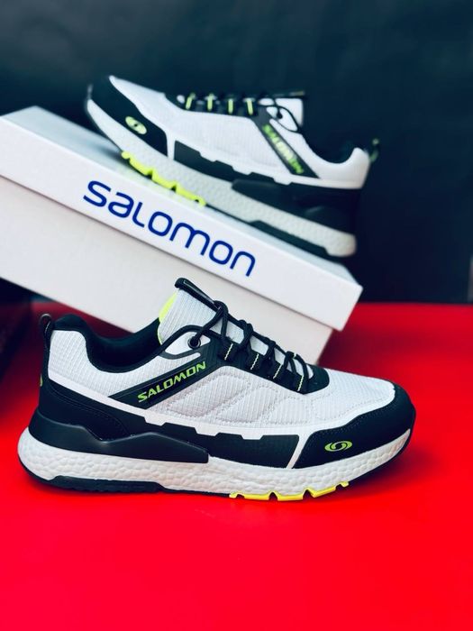 Літні кросівки Salomon•чоловічі саламон на літо•світлі кросовки кожа