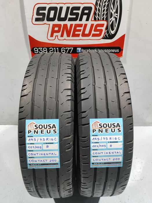 2 pneus semi novos 195-75R16C Continental - Oferta dos Portes