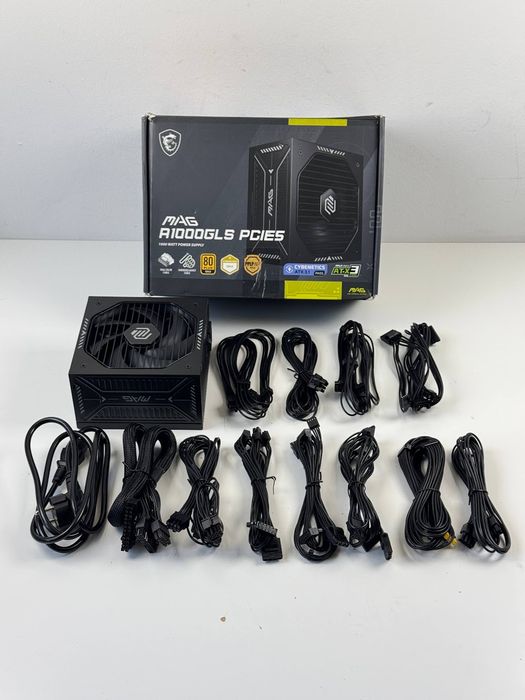 Блок живлення MSI MAG A1000GLS PCIE5 1000W (ATX, 1000 Вт, 80 PLUS Gold, повністю модульний)