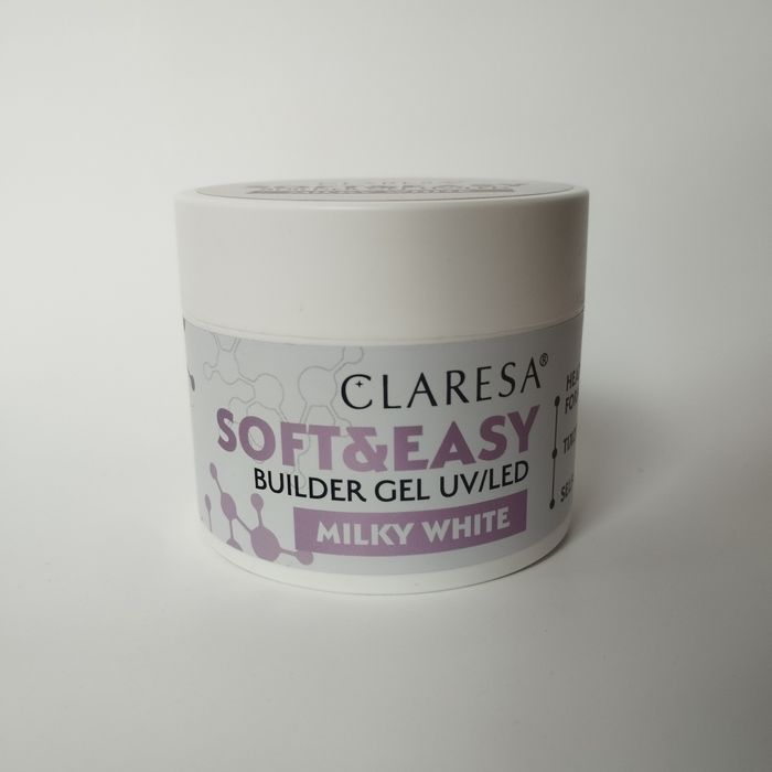 Nowy żel do paznokci Claresa 90 g duży soft & easy  milky white mleczny
