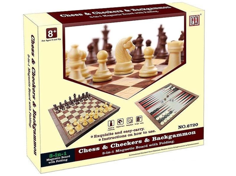 Szachy, warcaby, backgammon ADAR pudełko,