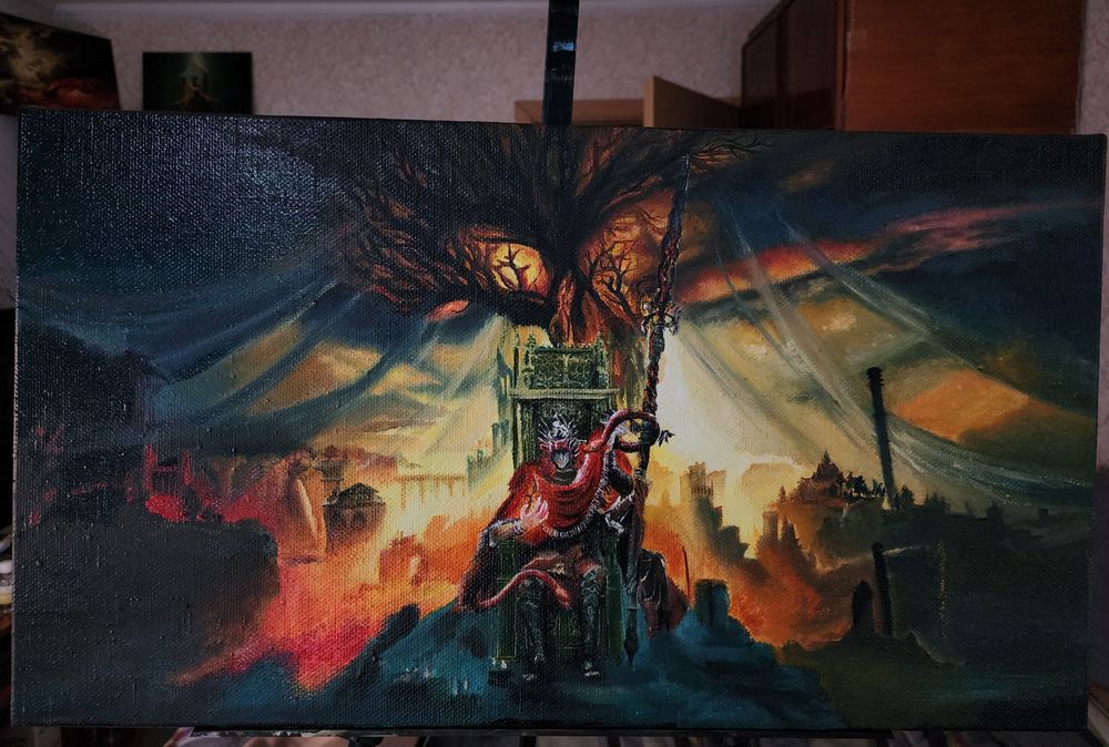 Картина маслом "Messmer. Elden ring" 70×40 см.