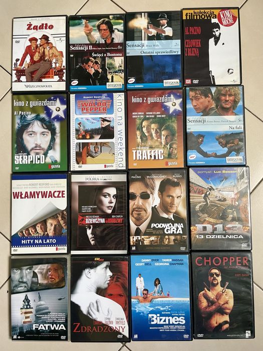 Zestaw 16 filmów DVD - sensacja, kryminał, hollywoodzkie hity