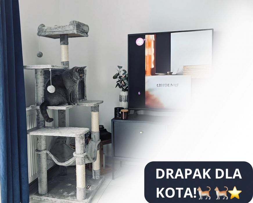 DRAPAK Wysoki Wieża Choinka Domek Hamak Legowisko dla Kota! PREMIUM!