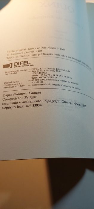 Quinx ou A História do Estripador - Lawrence Durrell