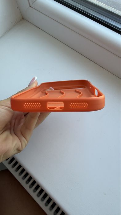 Чохол для iphone 17 pro max помаранчевий під шкіру