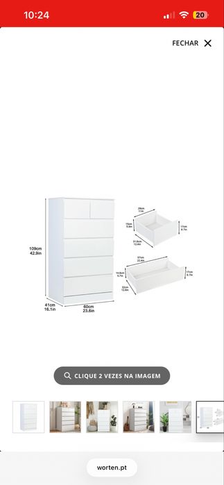 Cómoda IKEA 5 Prateleiras/6 Gavetas/De Chão