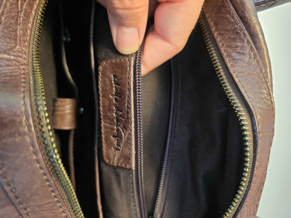 Mala em pele genuína Adolfo Dominguez