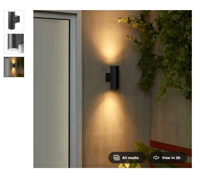 6 candeeiros de parede IKEA GRÖNSPRÖT para exterior. (Vendo aos pares)