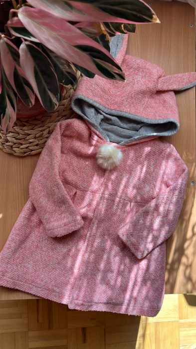 Пальто кардиган 92-104 розмір 2-3 роки зайчик рожеве для дівчинки