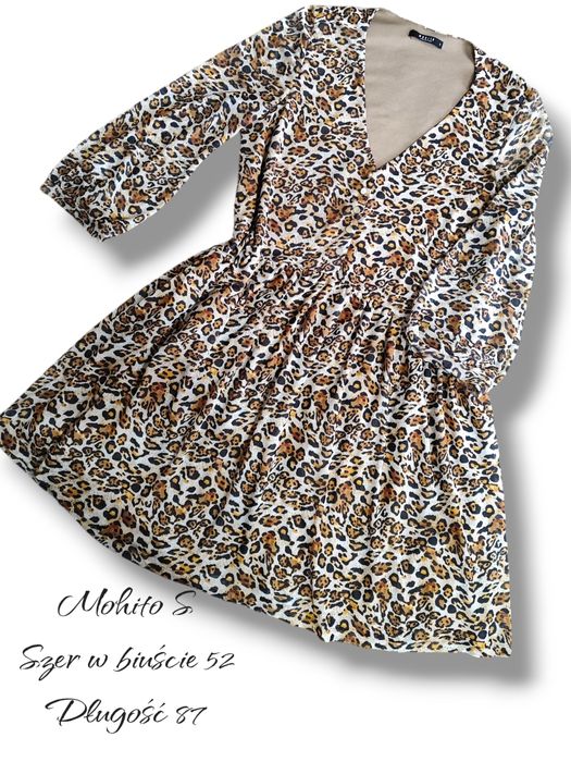 Sukienka z długim rękawem M Mohito panterka