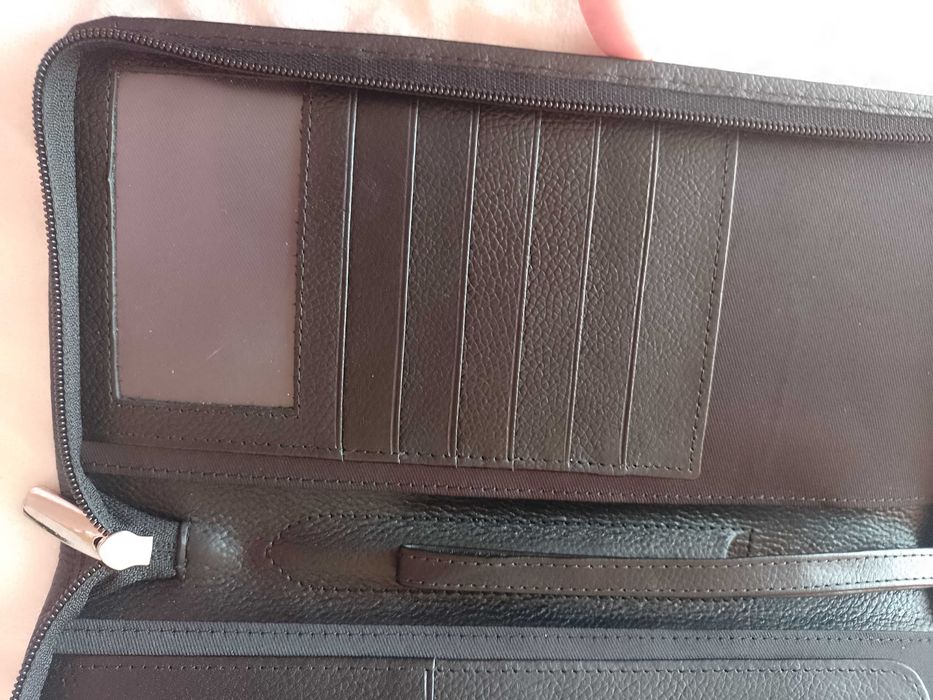 Genuine Leather/Duży, skórzany portfel na karty z Londynu, saszetka