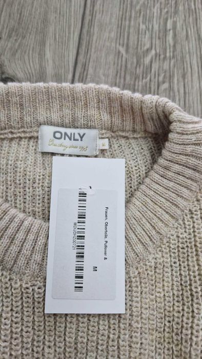 NOWY beżowy sweter damski Only 38/M  wełna wiskoza
