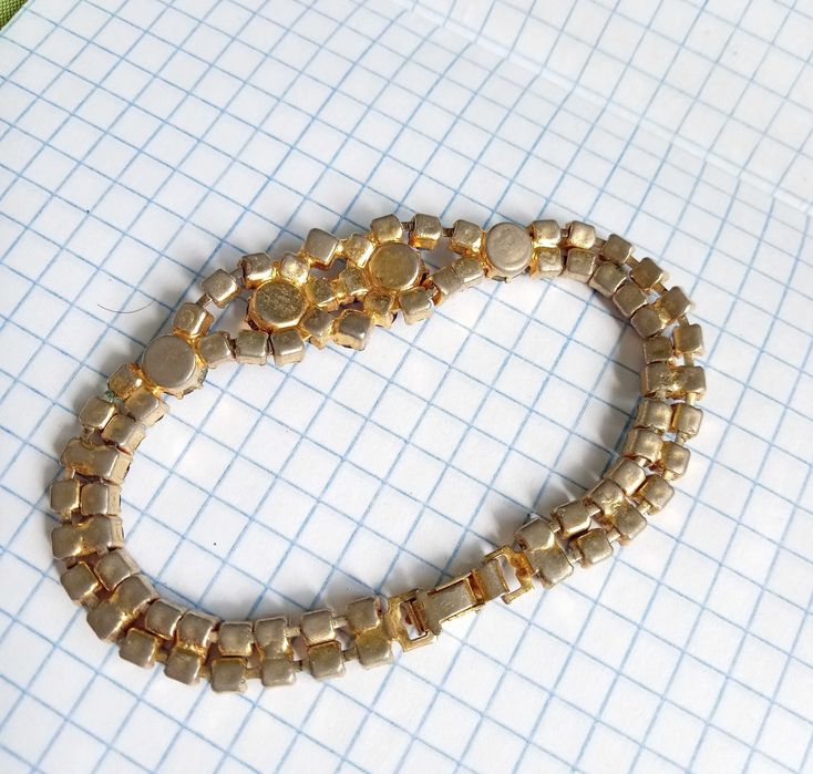 Браслет вінтажний Сині камінчики. Чеська вінтажна біжутерія