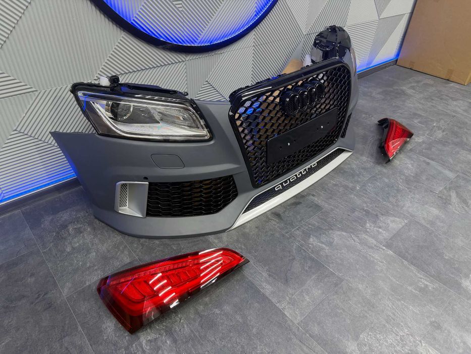 Передний бампер для Audi Q5 8R 12-16 года в стиле RS бампер с решеткой ауди ку5 8р рестайлинг
