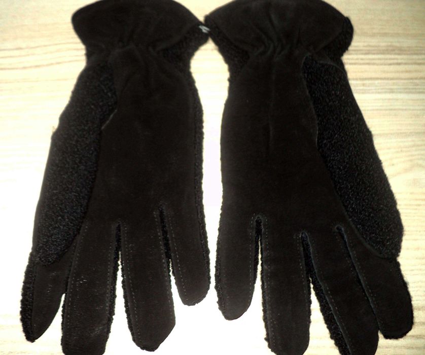 Nowe męskie zimowe rękawice boukle i skóra