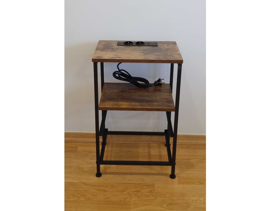 INDUSTRIALNA SZAFKA NOCNA STOLIK nocny 2 gniazdka porty USB ładowarka