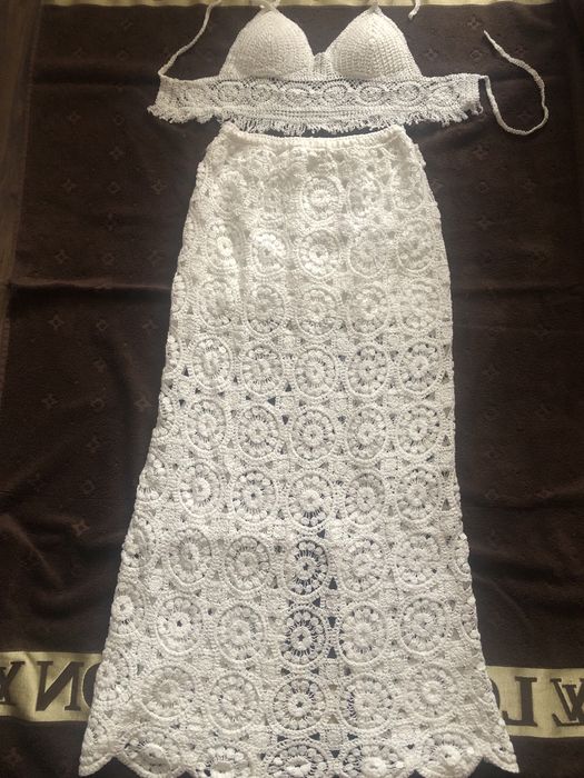 Top i spódnica szydełko