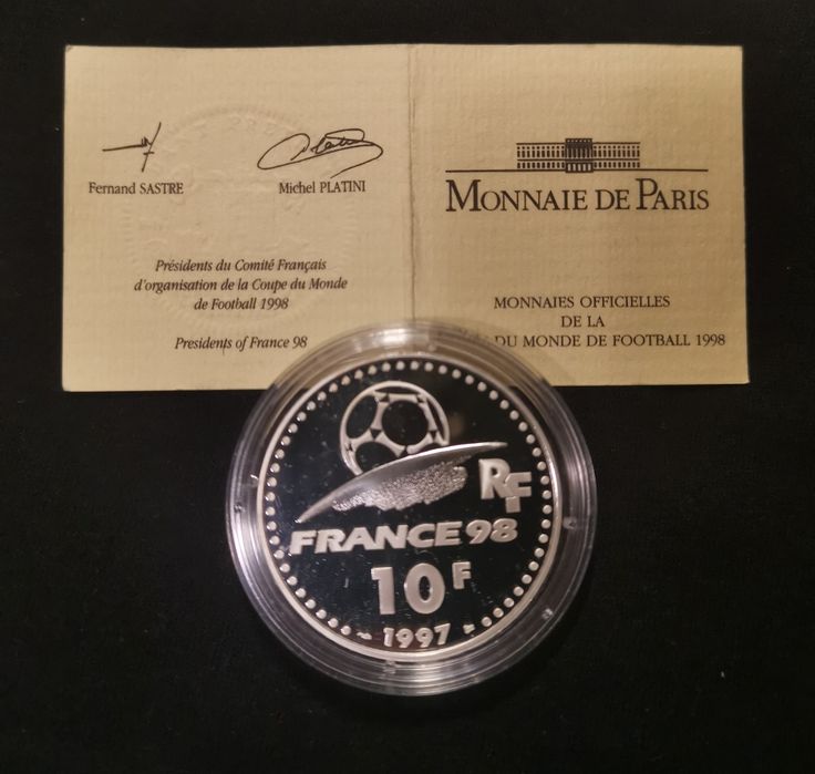 Srebrna moneta kolekcjonerska 10 Franków Francja 1998