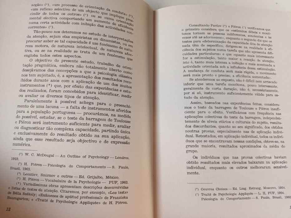 "O Teste da Barragem de Toulouse e Piéron" por J. Rodrigues do Amaral