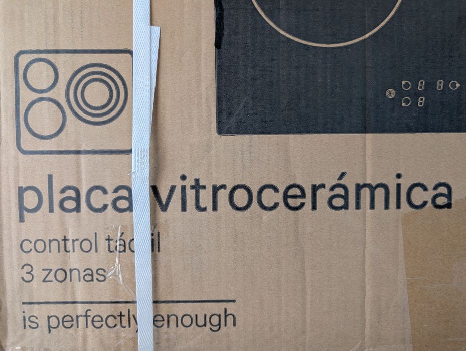 Placa de Vitrocerâmica KUNFT - 3 Zonas - Nova com garantia