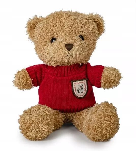 Miś brązowy 22cm w sweterku czerwony. Daffi