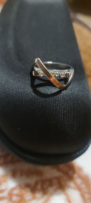 Серебряные кольца с золотой пластиной