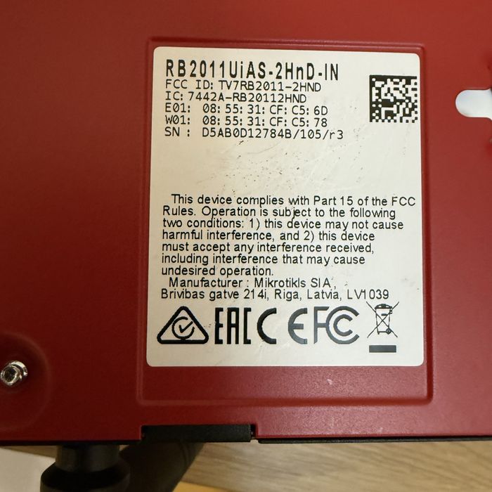 Маршрутизатор MikroTik RB2011UiAS-2HnD-IN