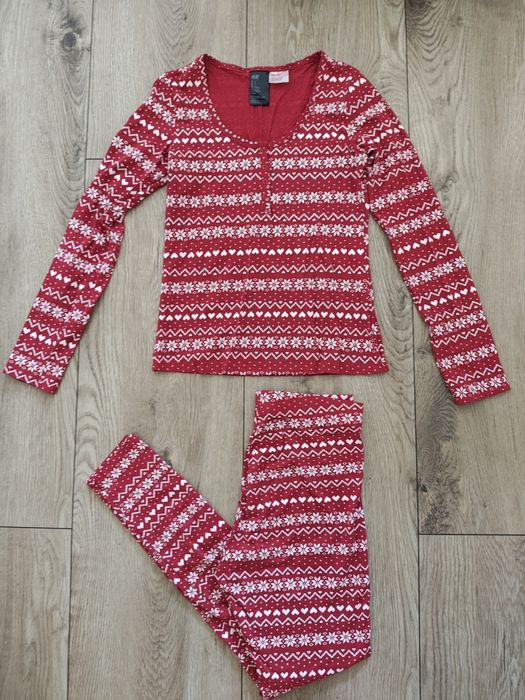 Piżama H&M * S 36 * czerwona * legginsy * longsleeve
