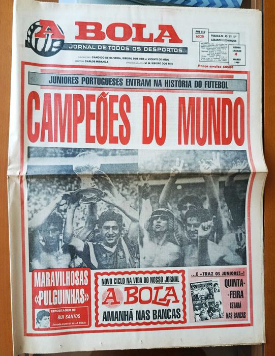 Jornal A Bola - Portugal Campeão do mundo de futebol - 1989
