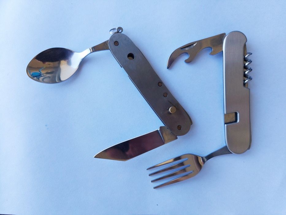 Multitool na biwak widelec łyżka nóż otwieracz