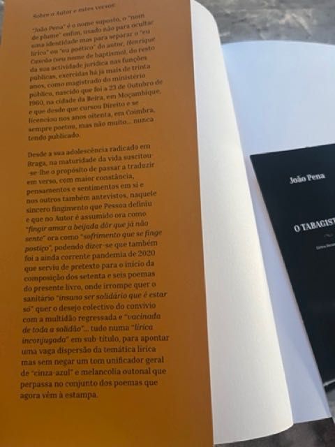 Livro "O Tabagista Só" de João Pena