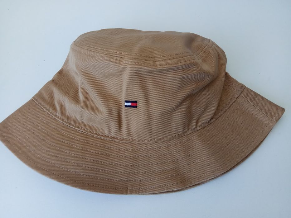 Nowy oryginalny kapelusz bucket hat Tommy Hilfiger beżowy brąz